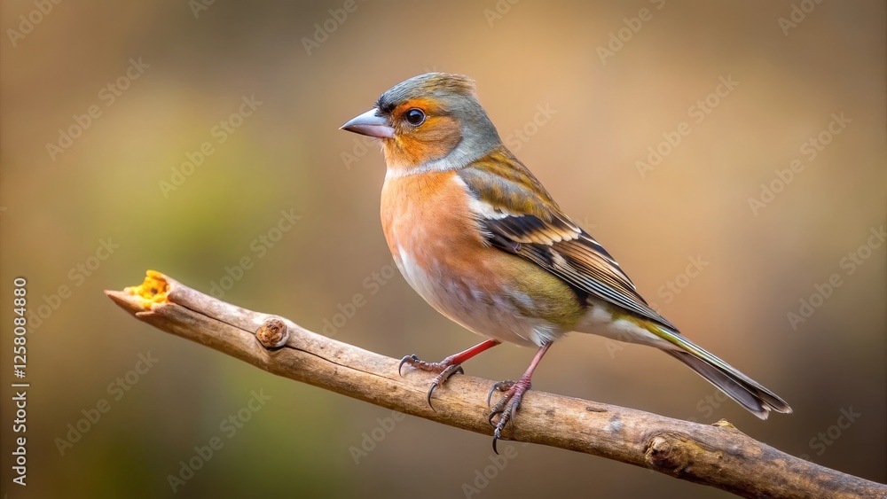 Colorful Finch Bird Perched on a Branch in Nature Setting Colorful Finch Bird Perched on a Branch in Nature Setting