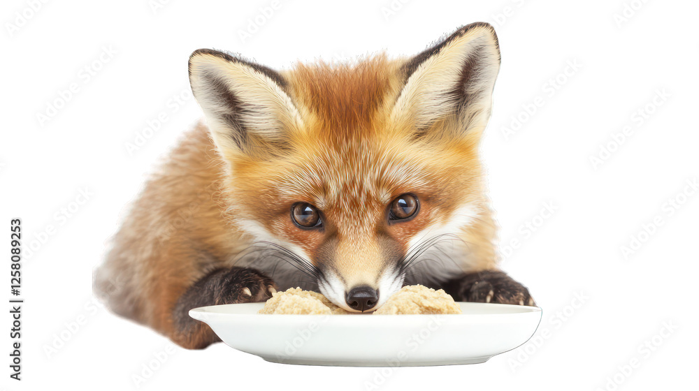 Obraz premium red fox vulpes isolated on white background