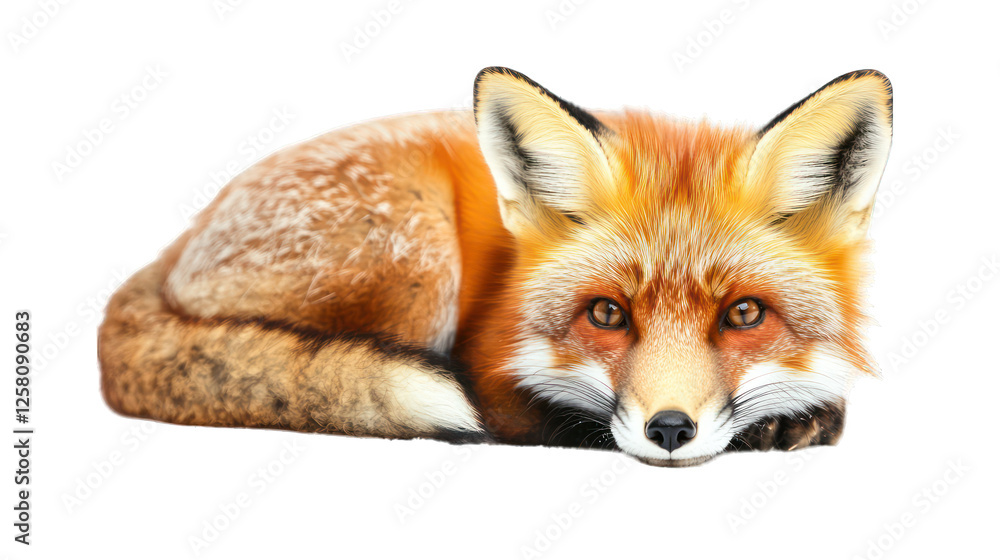 Obraz premium red fox vulpes isolated on white background