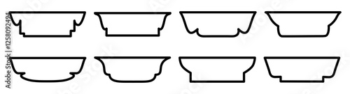 Collection of of unique bowl outlines, perfect for design and art projects showcasing modern minimalism.