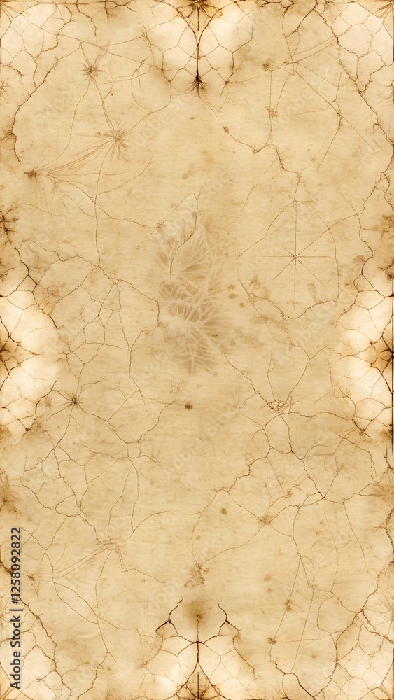 Aged parchment paper background featuring a repeating pattern of beige floral and geometric designs. The texture is slightly rough, giving an antique look.
