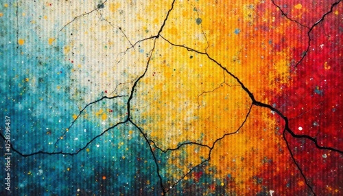 Cracked paint, geometric shapes, faded colors, texturebackground, shapes photo