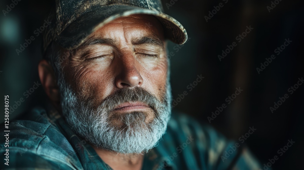 A profile view of a man with eyes closed, reflecting deep thought and introspection, providing a glimpse into the human experience of contemplation and awareness. A profile view of a man with eyes closed, reflecting deep thought and introspection, providing a glimpse into the human experience of contemplation and awareness.