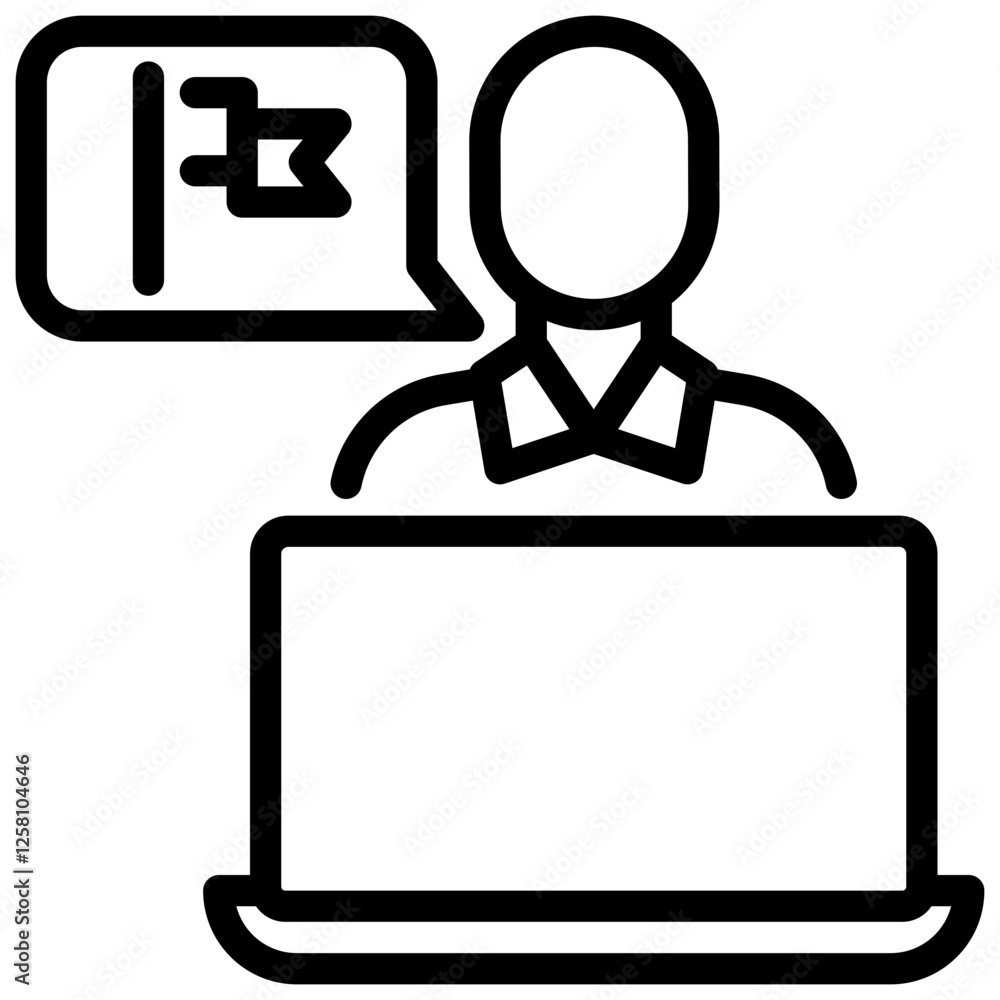 independent work vector outline icon independent work vector outline icon