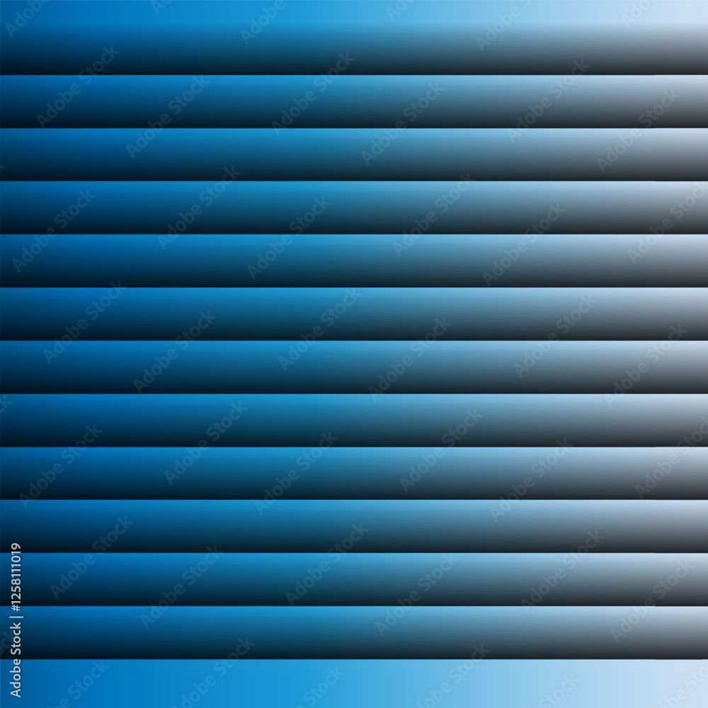 Fototapeta premium Blue and white gradient abstract background and texture, pattern, blinds, window, metal, light, horizontal, design, wall,