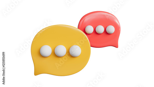 Fotografija 3D speech bubbles symbol for chat on social media icon isolated