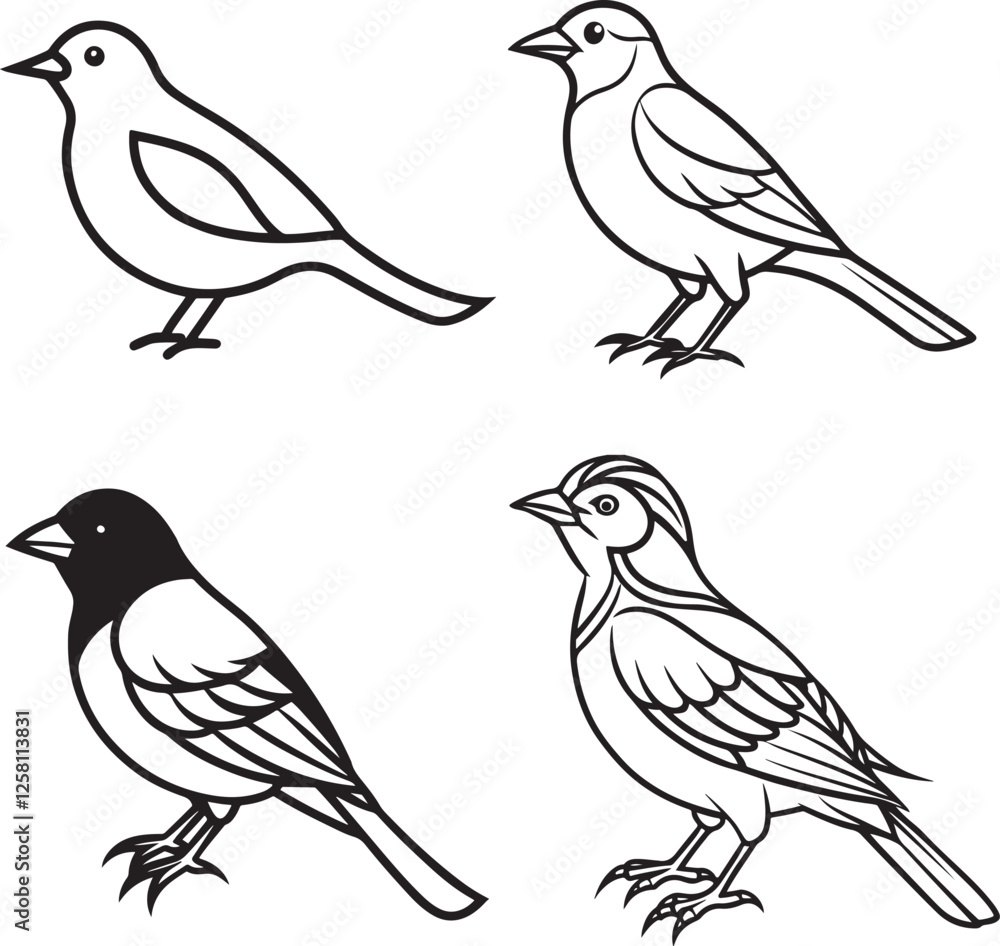 Obraz premium black line art illustration design 