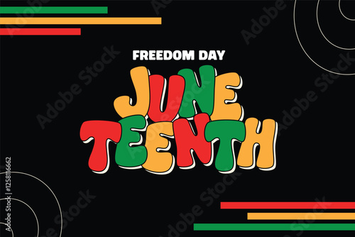 Juneteenth Freedom Day Poster Horizontal Banner 