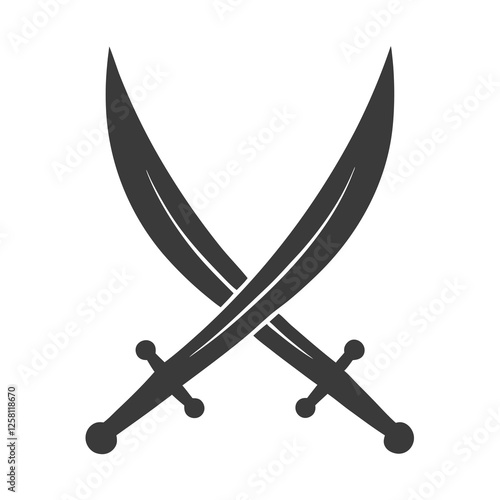 Crossed Sword Icon vector for Martial Arts and Security Branding.