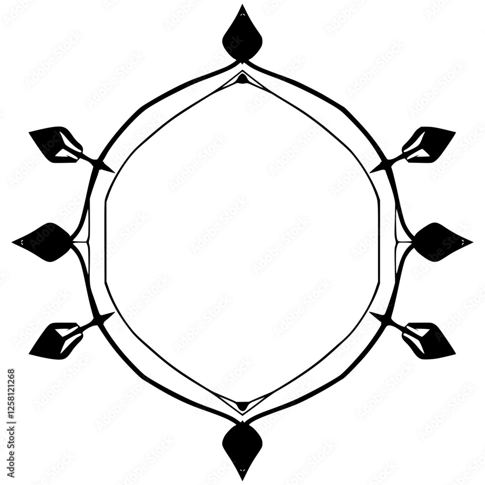 Abstract decorative flower with stylized geometric and floral elements. Abstract decorative flower with stylized geometric and floral elements.