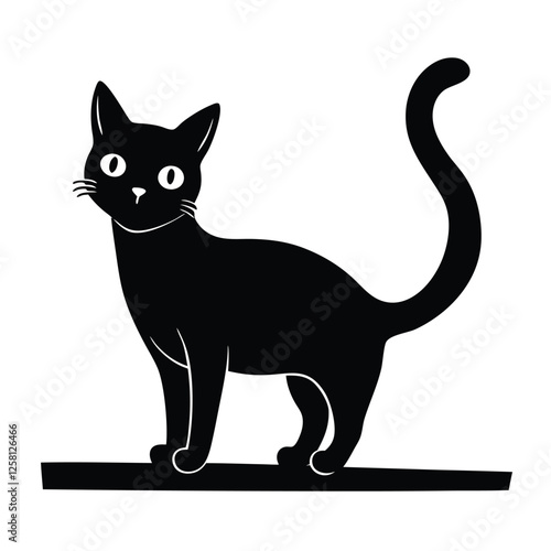 The cat should be standing on its hind legs or perched on a surface 