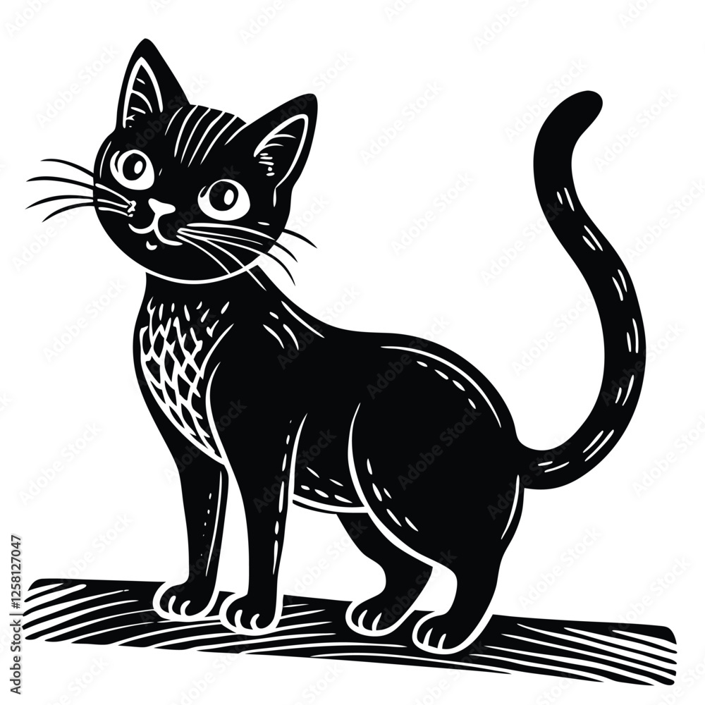 Obraz premium The cat should be standing on its hind legs or perched on a surface 