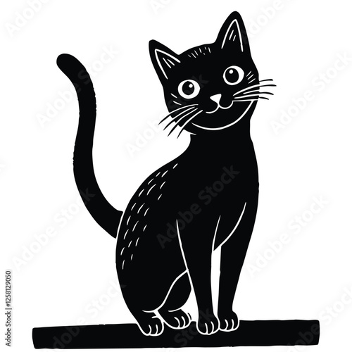 The cat should be standing on its hind legs or perched on a surface 
