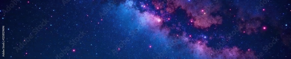 A starry night sky with a distant galaxy background and shimmering stars , universe, astronomy A starry night sky with a distant galaxy background and shimmering stars , universe, astronomy