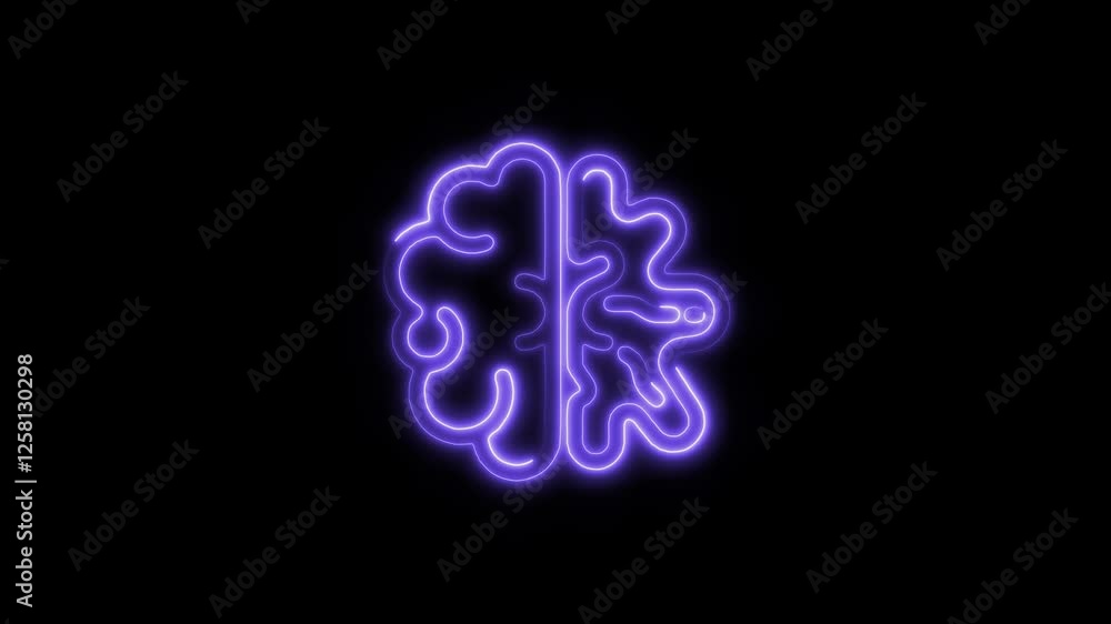Glowing neon alzheimer disease icon isolated on black background. HD Video motion graphic animation Glowing neon alzheimer disease icon isolated on black background. HD Video motion graphic animation