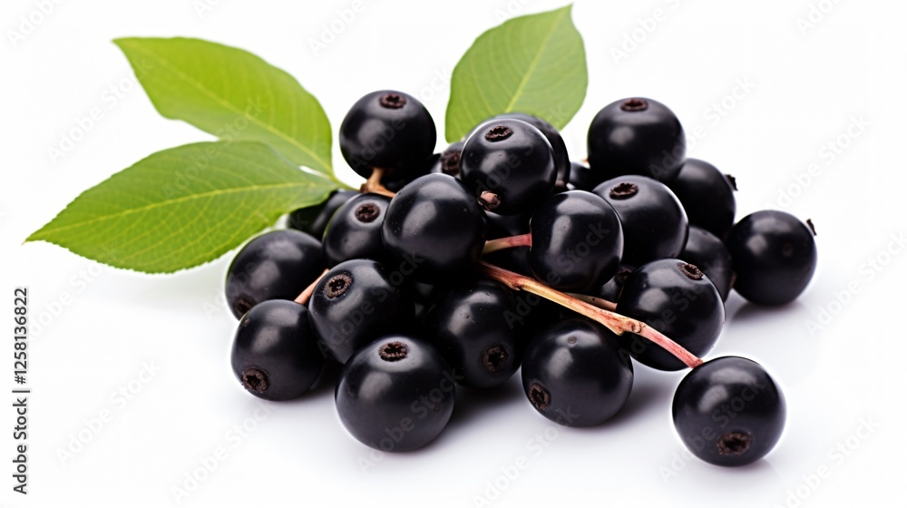 Black Chokeberry Isolated on White Background Black Chokeberry Isolated on White Background
