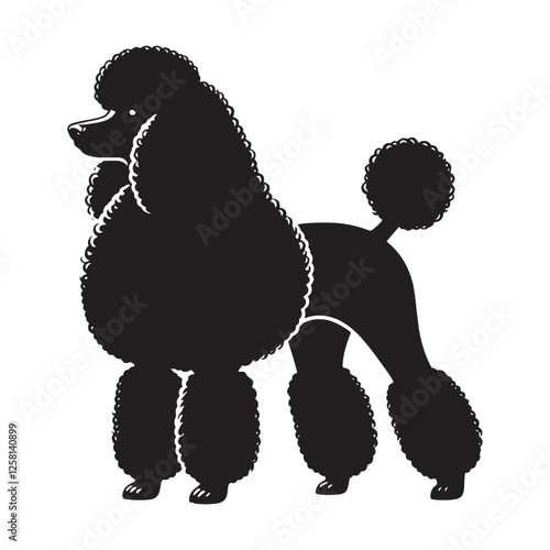 Elegant Poodle silhouette for stylish and modern designs - Poodle illustration - minimal Poodle vector - dog silhouette
