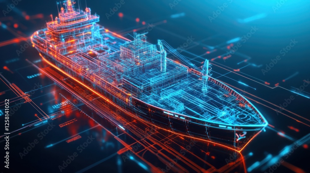 custom made wallpaper toronto digitalDigital Ship Design: A Wireframe Model of a Cargo Vessel