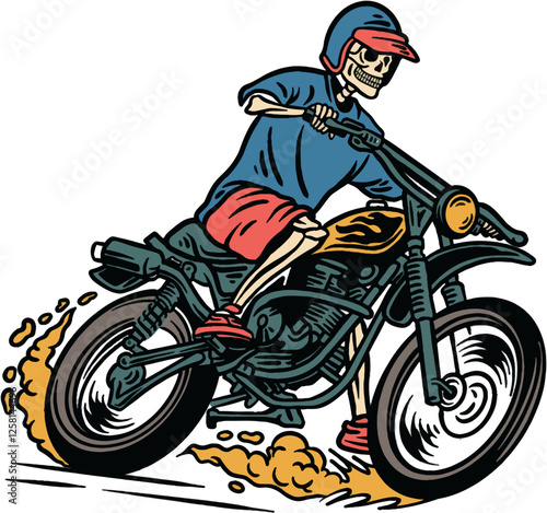 motorcycle vintage vector illustration hand draw