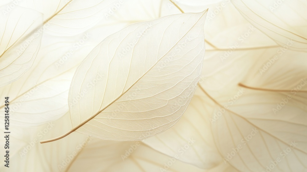 Delicate white leaves layered softly, creating an ethereal background for artistic use Delicate white leaves layered softly, creating an ethereal background for artistic use
