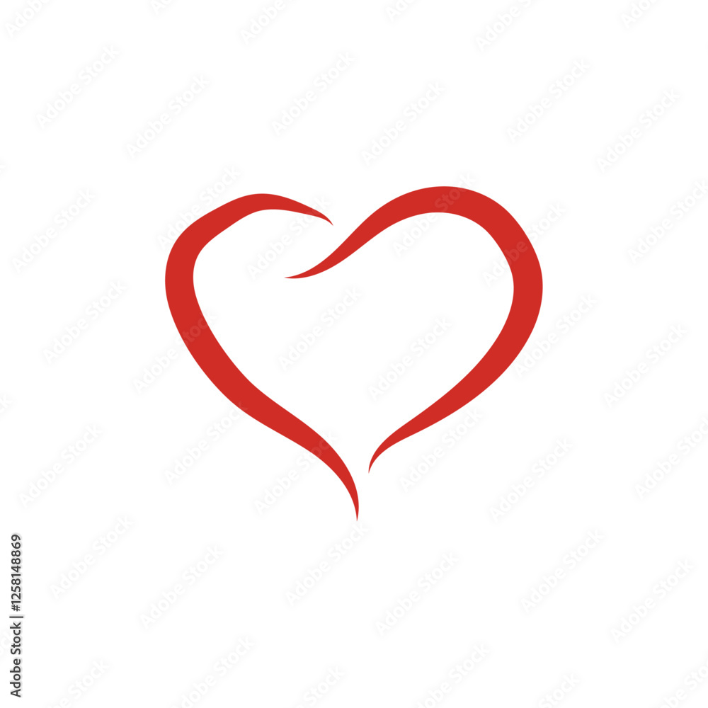 red heart on white background love heart icon Valentine's day symbol vector red heart on white background love heart icon Valentine's day symbol vector