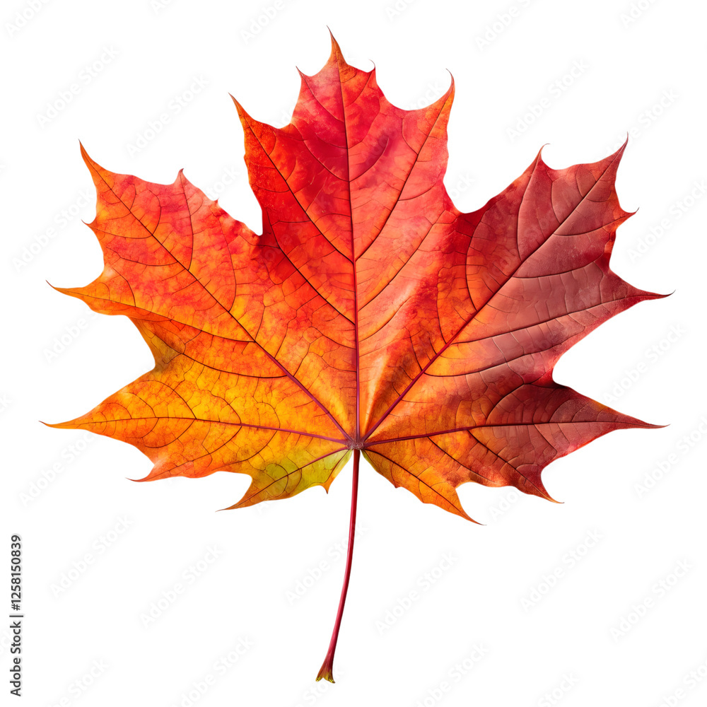 Vibrant Autumn Maple Leaf Isolated on a transparent background Vibrant Autumn Maple Leaf Isolated on a transparent background