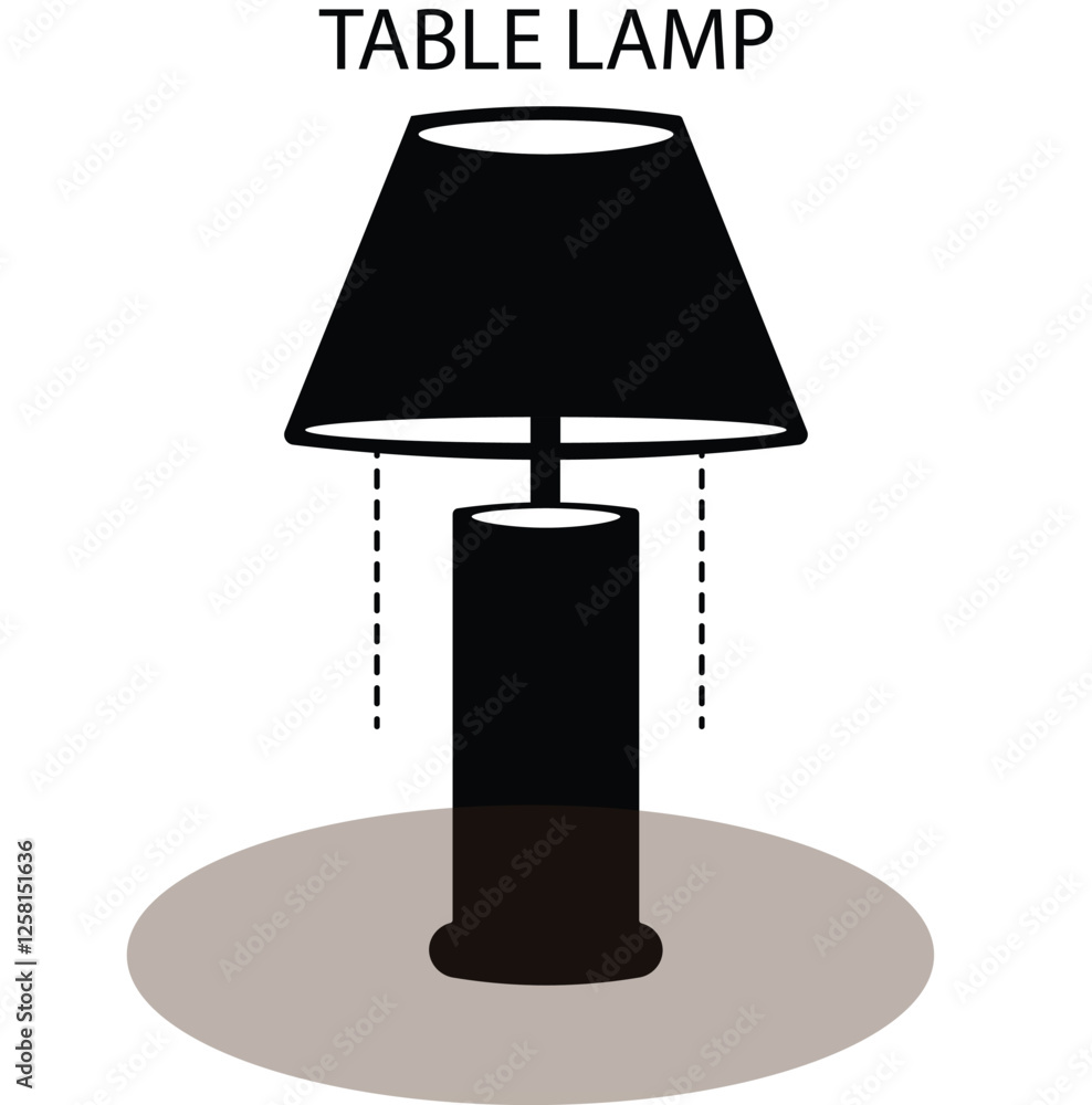 Fototapeta premium a table lamp silhoutte vector illustration..