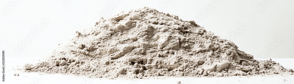 A pile of flour on a white isolate background. A pile of flour on a white isolate background.