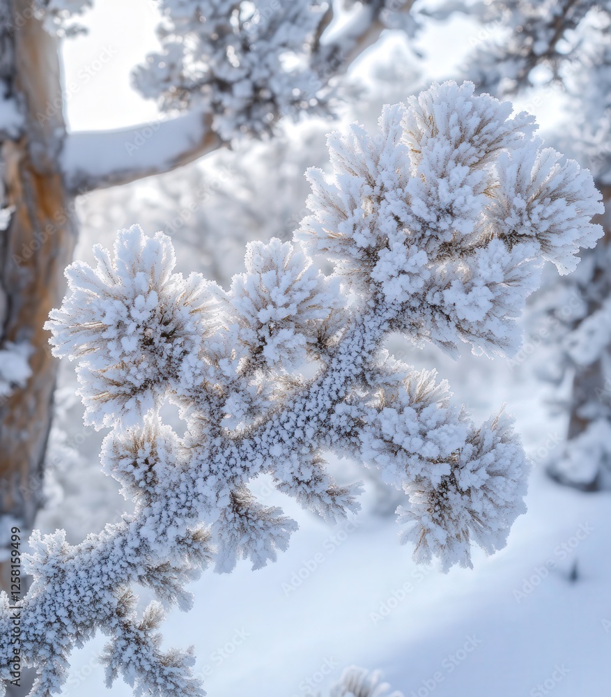 a delicate branch covered in fresh snow, with each flake adding to the serene, wintery landscape. a delicate branch covered in fresh snow, with each flake adding to the serene, wintery landscape.
