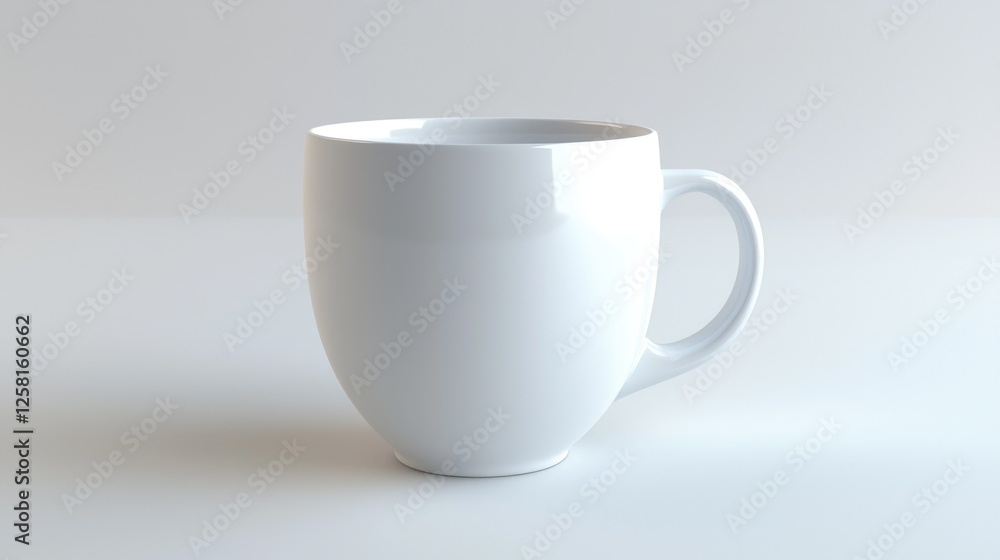 A Sleek White Mug, Minimalist Design and Clean Aesthetics A Sleek White Mug, Minimalist Design and Clean Aesthetics