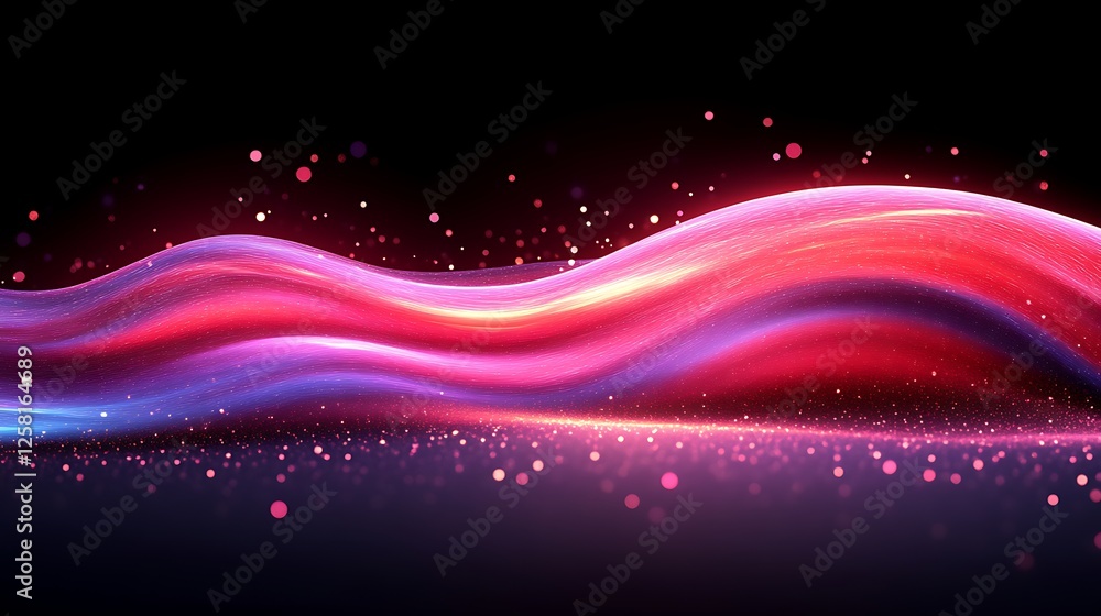 Obraz premium Abstract Red Pink Wave Light Sparkle Background