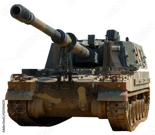 self-propelled gun isolated	