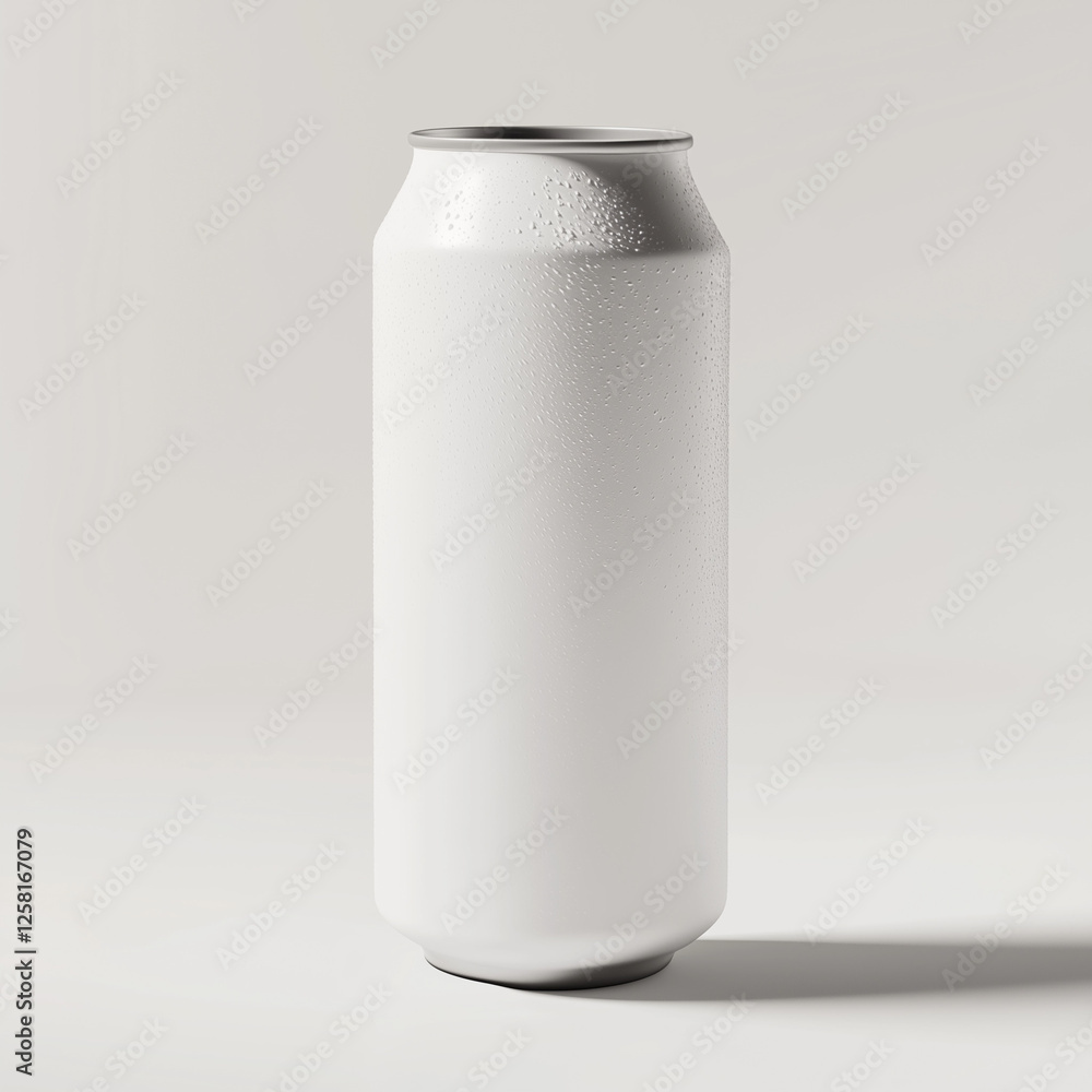 Mockup of Empty Aluminum White Drink Can on White Background Mockup of Empty Aluminum White Drink Can on White Background