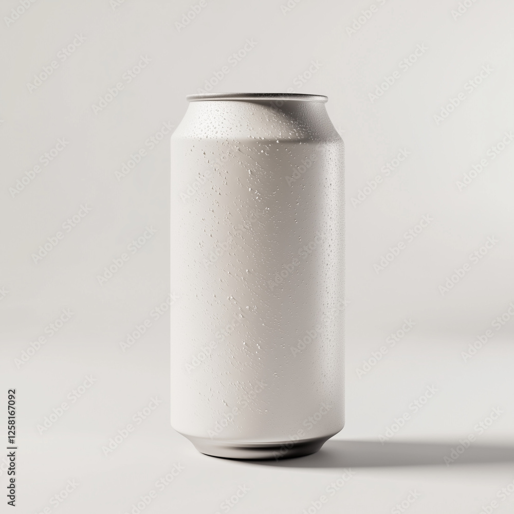 Mockup of Empty Aluminum White Drink Can on White Background Mockup of Empty Aluminum White Drink Can on White Background