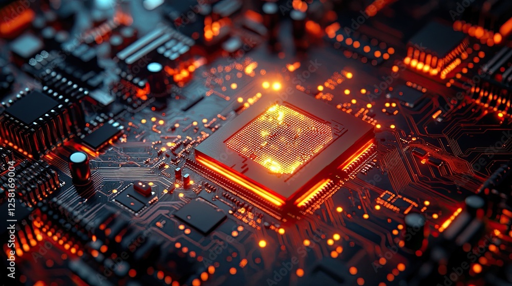 Microprocessor or CPU held by laboratory technician, focusing on semiconductor chip technology and motherboard connections in hardware systems. Microprocessor or CPU held by laboratory technician, focusing on semiconductor chip technology and motherboard connections in hardware systems.