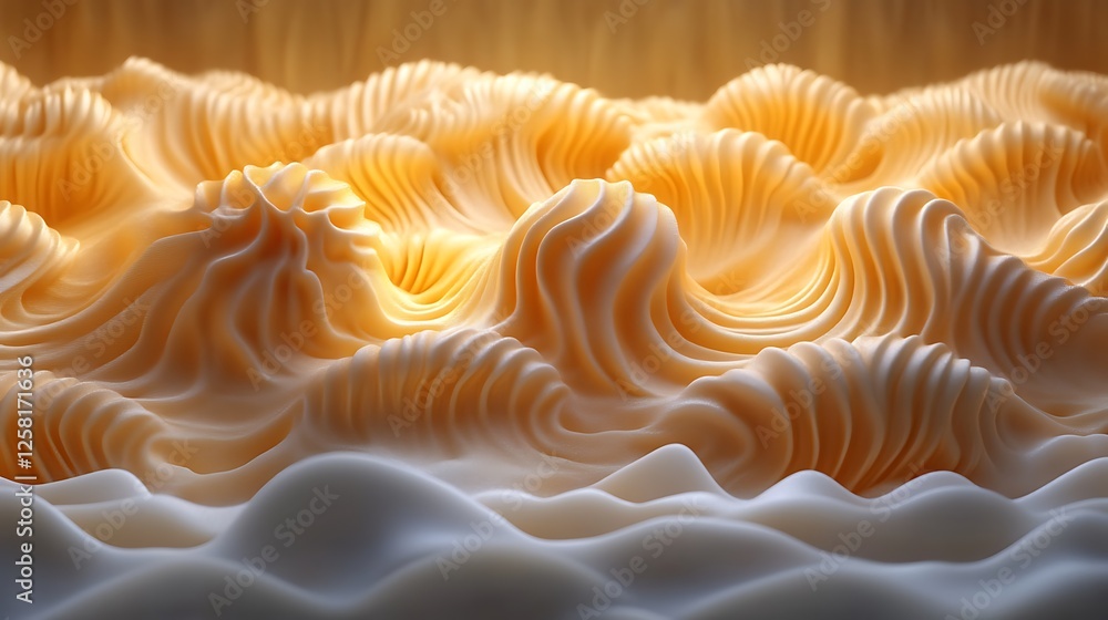 Abstract Cream Wave Landscape Artistic Rendering Abstract Cream Wave Landscape Artistic Rendering