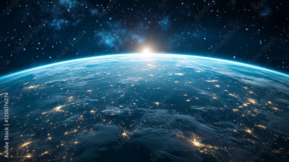 Obraz premium Earth's Serenity: A Digital Perspective on Conscious Innovations in Green Technology