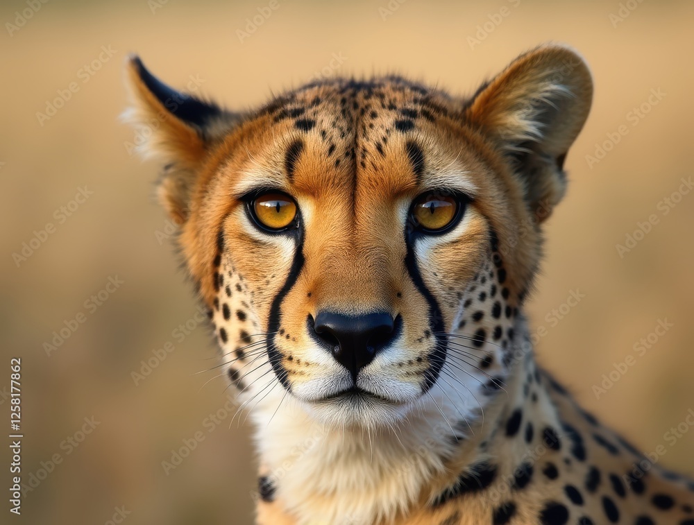 Cheetah scanning the horizon in the African savanna Cheetah scanning the horizon in the African savanna