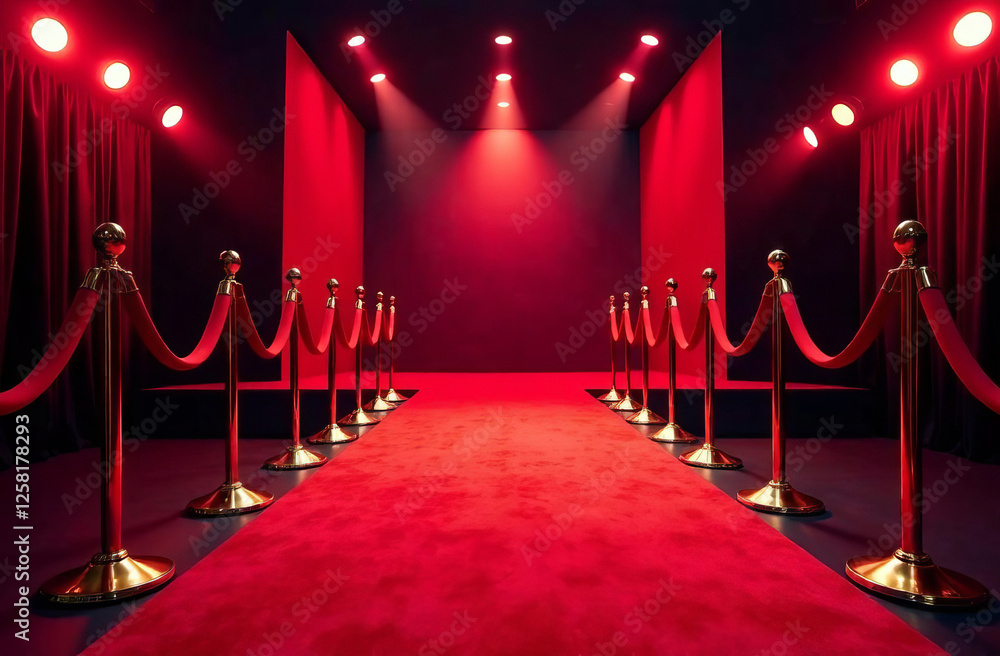 Red Carpet for Movie Premiere with Backdrop. Red Carpet for Movie Premiere with Backdrop.
