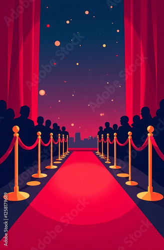 Red Carpet for Movie Premiere with Backdrop. 