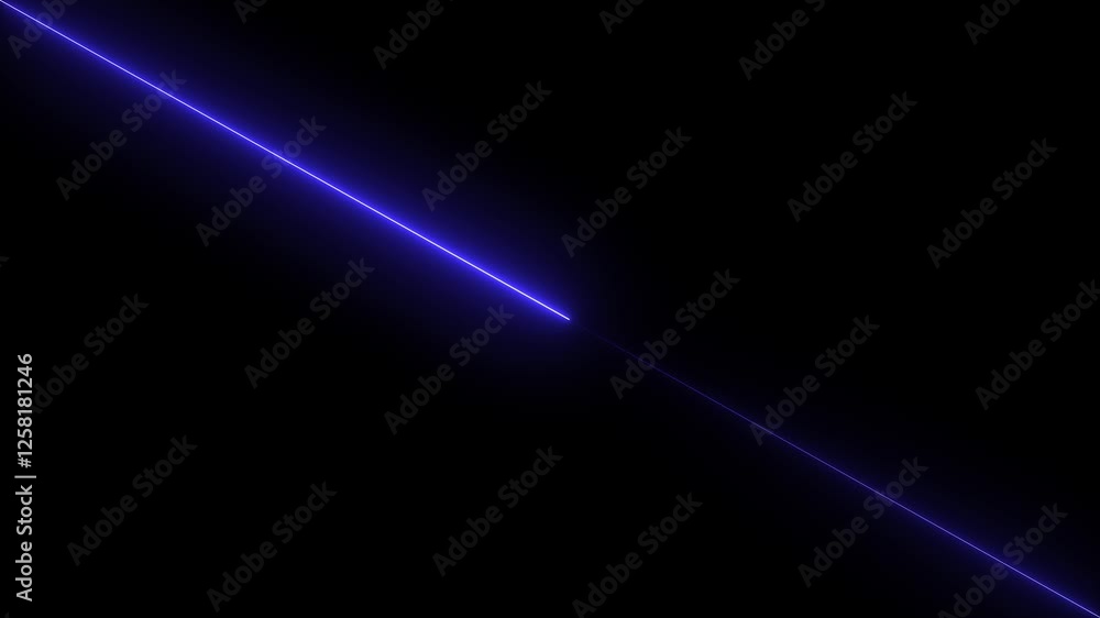 Horizontal neon line animation moving from right to left on black screen 4k animation. Horizontal neon line animation moving from right to left on black screen 4k animation.
