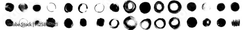 Modern circular scribble doodle round circles for message note mark design element