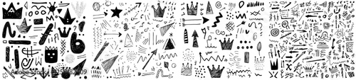 Hand-drawn infographic elements on a white background