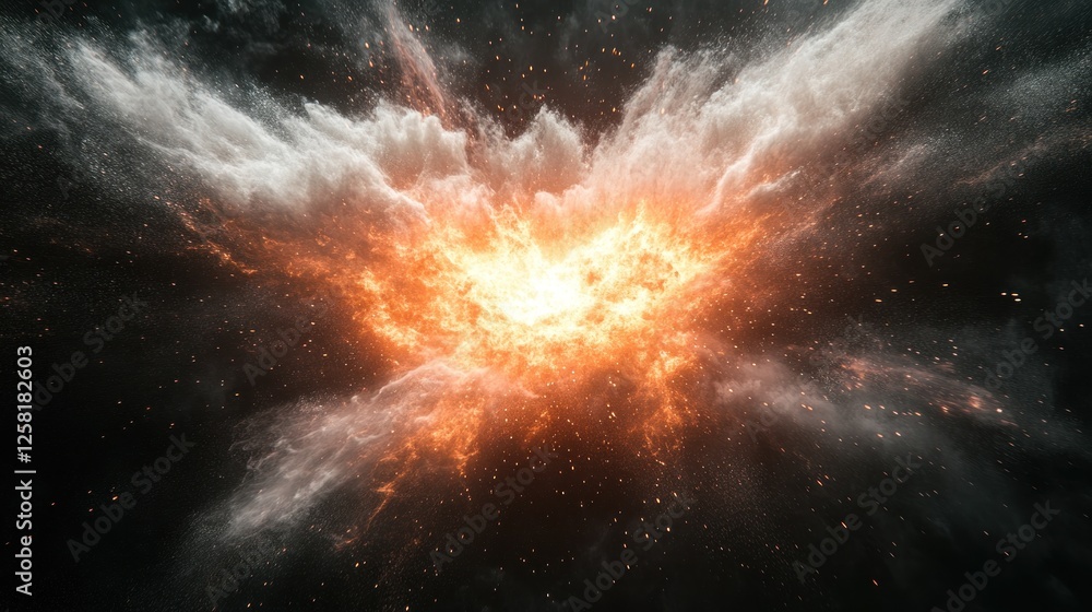 Obraz premium Cosmic Explosion: A Fiery Celestial Event
