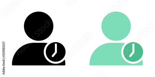 User time icons pack in black and colored version