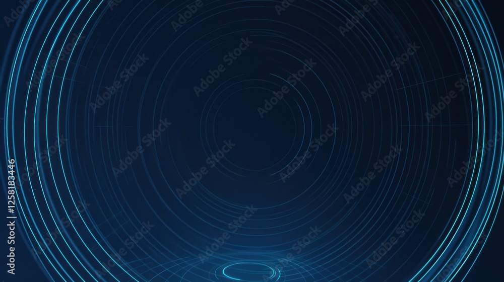 Concentric circles on Blue background with copy space for design. Ideal for modern banner templates, abstract dark circular pattern wallpaper, simple dark abstract background. Concentric circles on Blue background with copy space for design. Ideal for modern banner templates, abstract dark circular pattern wallpaper, simple dark abstract background.