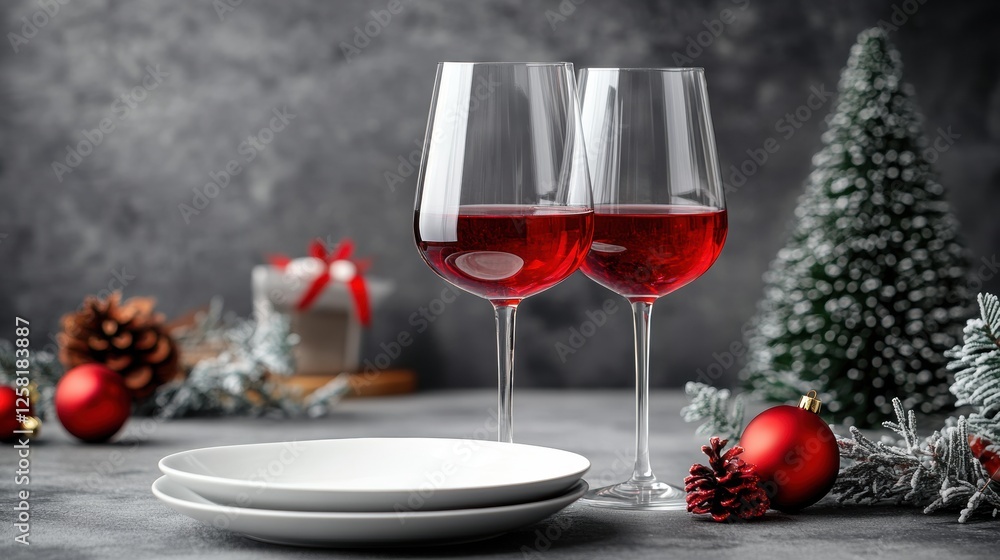 festive christmas dinner with red wine festive christmas dinner with red wine