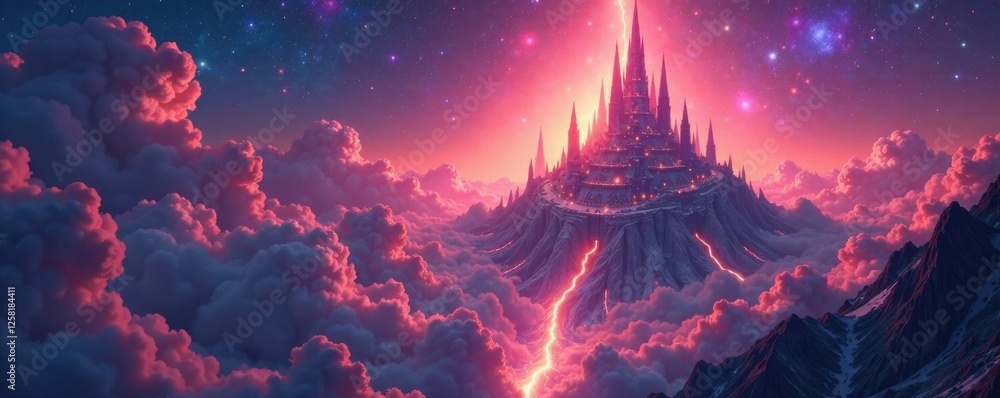 Celestial city with towering spires and energy beams , energy, beams, holographic Celestial city with towering spires and energy beams , energy, beams, holographic