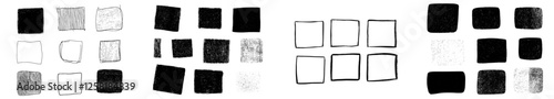 Hand-drawn square frames in sketchy style