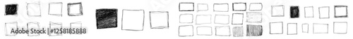 Rectangle frame line, a square shape outline in hand-draw style, as a modern illustration isolated